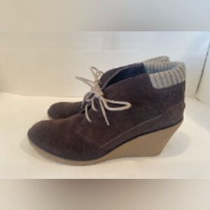 Lacoste suede wedge boot.
